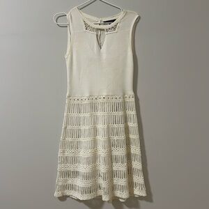 Nanette lepore knitted dress with slip, off white
